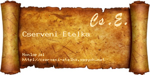 Cserveni Etelka névjegykártya